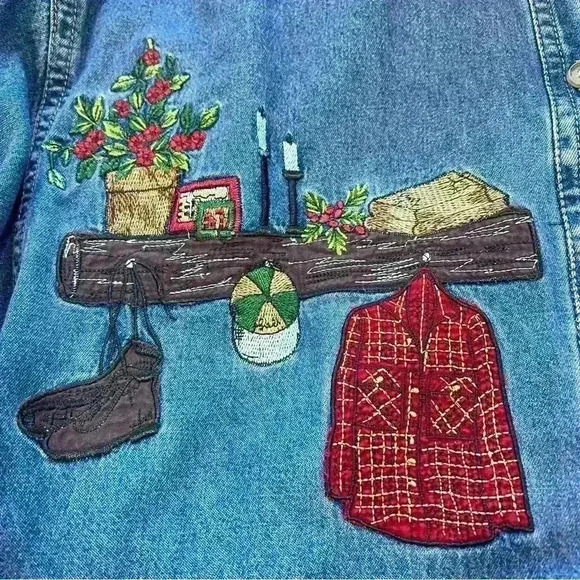 Solutions Womens 100% Cotton Button Up Top Size Small - Picture 5 of 6